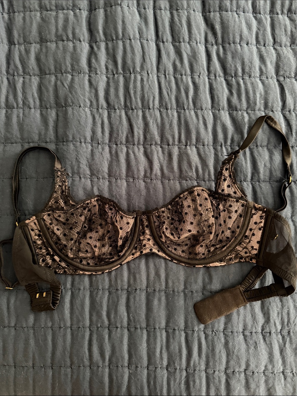 Victoria's Secret Brown Polka Dot Lace Underwire Bra